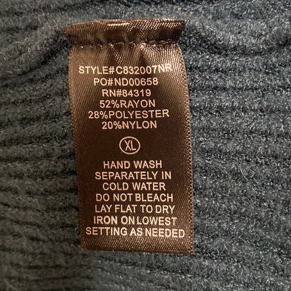 Devotion by Cyrus Cowl Neck Ribbed Tunic Sweater - Teal - Picture 9 of 9